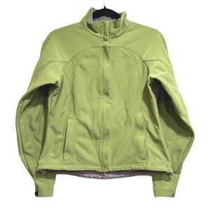 LL Bean Soft Shell Windstopper Fleece‎ Lined Jacket Zip Women S Green 0AKM4